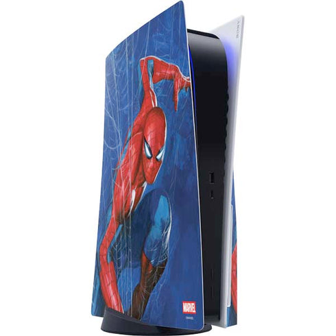 Marvel Spiderman World of Webs PS5 Console Skin